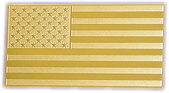 solid brass U.S. flag emblem